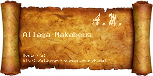 Allaga Makabeus névjegykártya